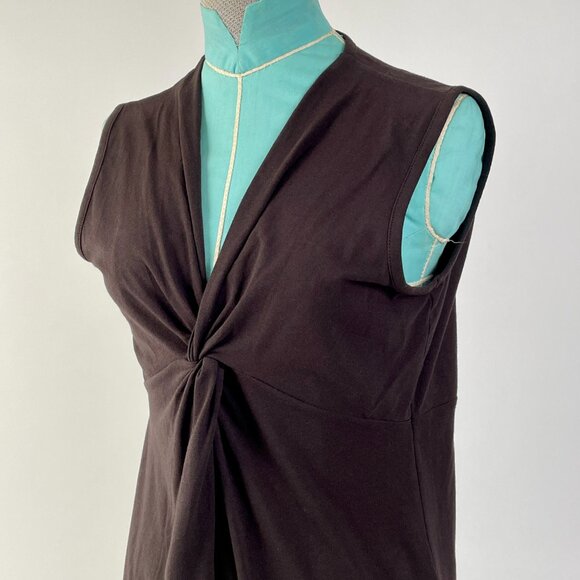 Luca D'Altieri Chocolate Brown Lightweight Sleeveless V Neck Tank Top, Size S - Picture 6 of 8
